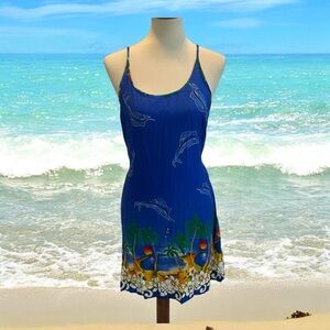 Blue‎ Beach Midi Dress or Beach Coverup